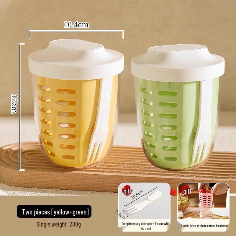 Portable Food-Grade Cutlery Set for Camping, Picnic, and Office with Fork and Salad Cup