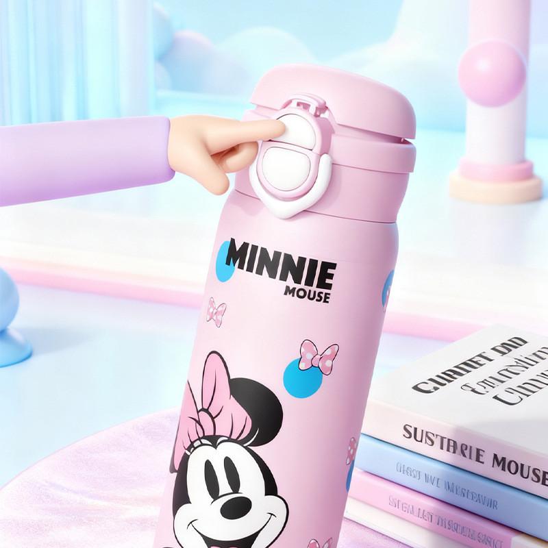 Mickey Mouse Kids Insulated Water Bottle With Straw Lock For School Portable Drinkware