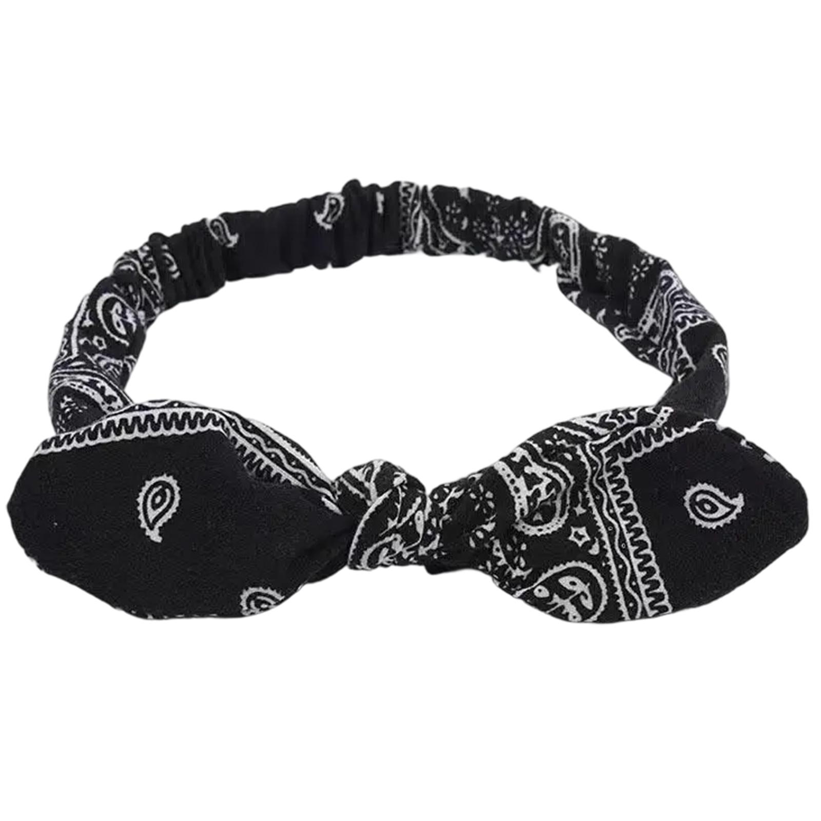 

Модные повязки на голову с кроличьими ушками, реквизит для фото, макияж, узловатые повязки на голову, головной убор для вечеринки, забавные повязки на голову для музыкальных фестивалей чёрный