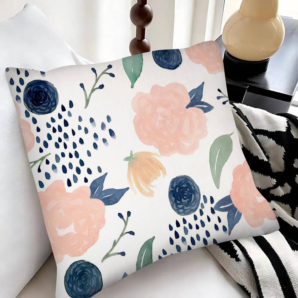 Spring Little Flowers Pillow Case Fashion Square Pillowcase Bedroom Sofa Room Ins Decoration Leisure