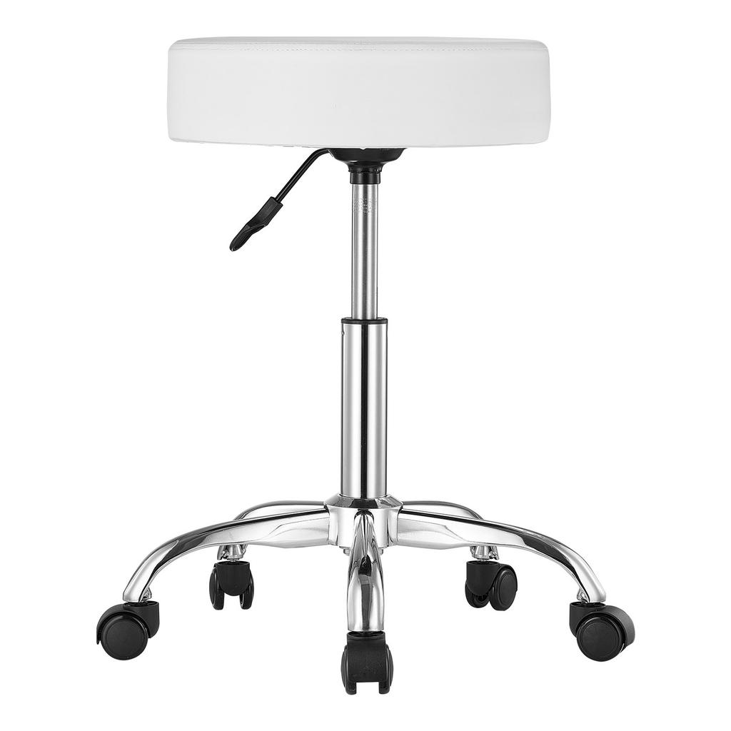 VEVOR Rolling Stool with Wheels, 450 LBS Weight Capacity Round Rolling Stool Chair, Height Adjustable Thickened PU Leather Swivel Stool for Salon
