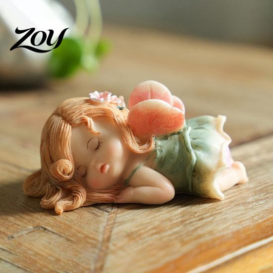 Miniature Flower Elf Figurines Cute Forest Fairy Resin Figurine, Mini Statue for Desktop Decorations Desktop, Car Dashboard, Potted Plant Micro