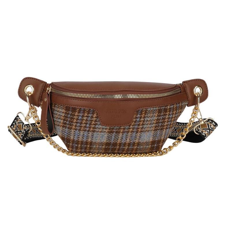 Miflame Baron Retro Plaid Shoulder Bag One Size