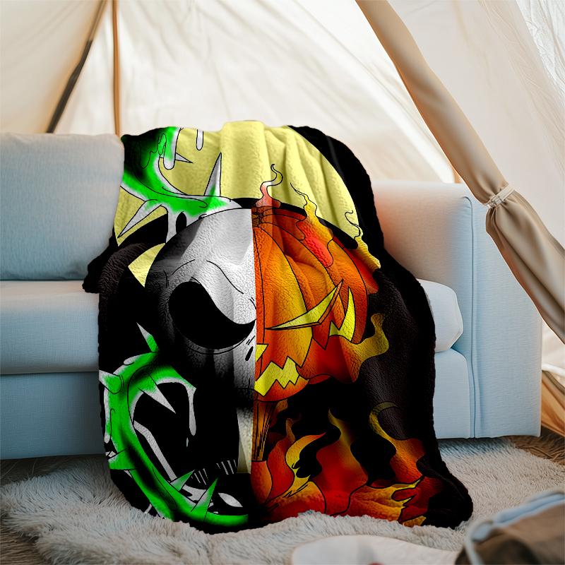 The Nightmare Before Christmas Theme Printed Blanket - Perfect for Couch, Bed, Travel & Outdoor Use | Machine Washable, Cozy & Durable.