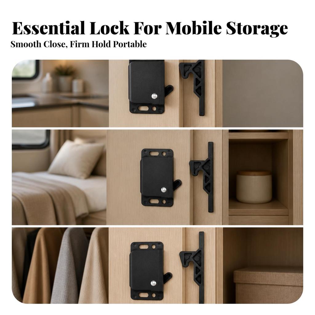 Cabinet Latch with Strike Long-Lasting Easy-to-Install for DIYers