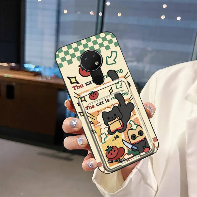 Card Sleeve Silicone Phone Case For Nokia 6.2/7.2 Full Wrap Anti-dust Soft Case Cute Back Cover Durable Anti-knock Cover