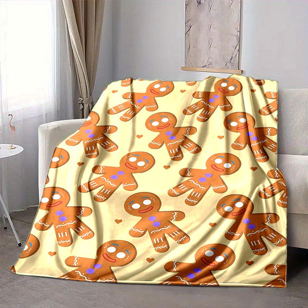 1 Stück Lebkuchenmann-Decke Warm, Gemütlich Und Weich, Geeignet für Sofas, Betten, Autos Und Büronutzung. Perfekt für Camping Und Reisen, Was Sie zu einem Tollen Geschenk macht
