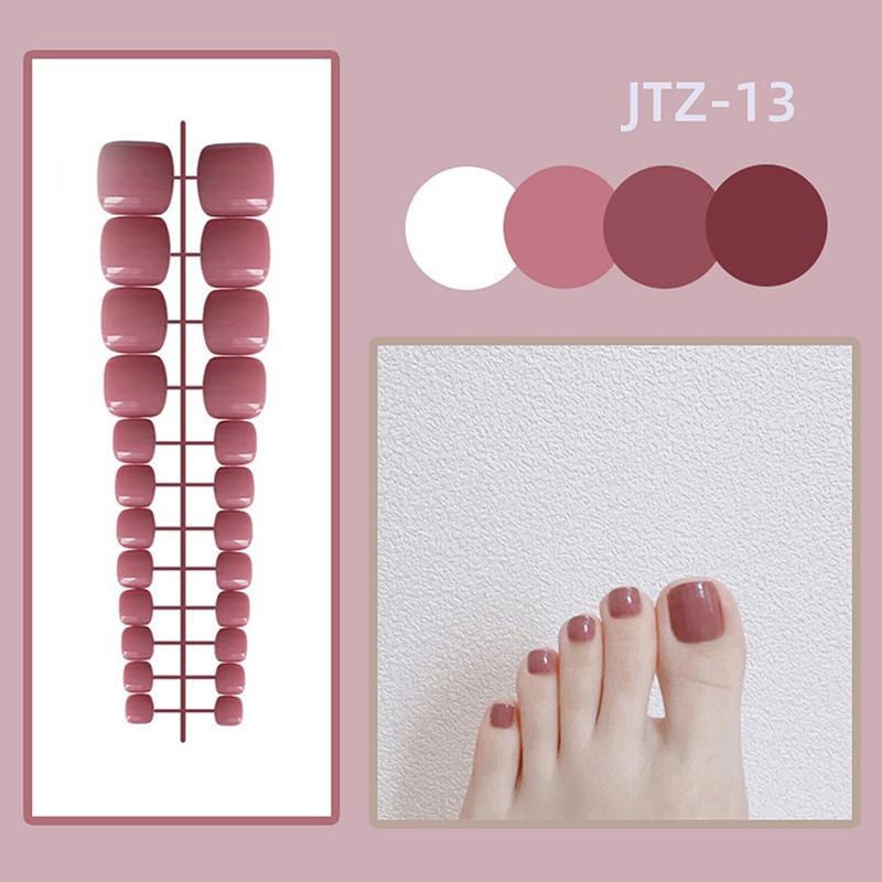 24Pcs Solid Color Simple Toenail Stickers Full Sticker Full Toenail Stickers Toenail Simple Removable Toenail Stickers