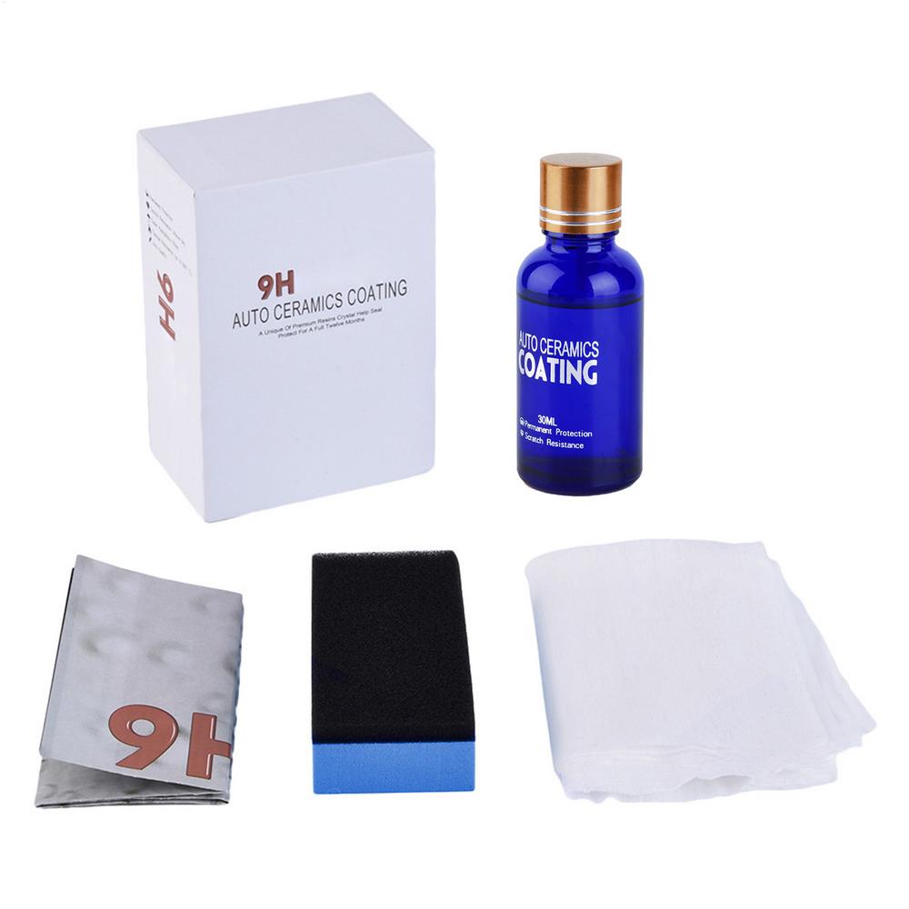 

30 мл 9H Защита от царапин Автомобильное керамическое покрытие для стекла Жидкое гидрофобное средство для ухода за краской Полировка Супер Детейлинг Покрытие для автомобильного стайлинга