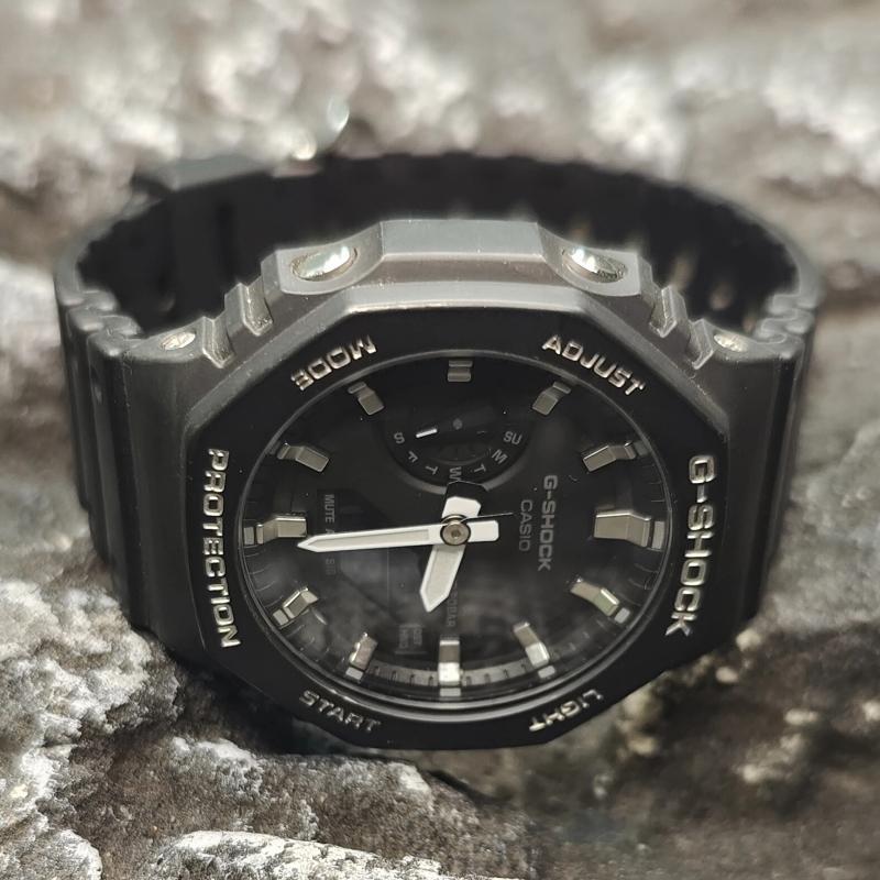 CASIO Men Liquid Crystal,Analog Dual Display Series Black Watch GA-2100-1A1(Watch3--)