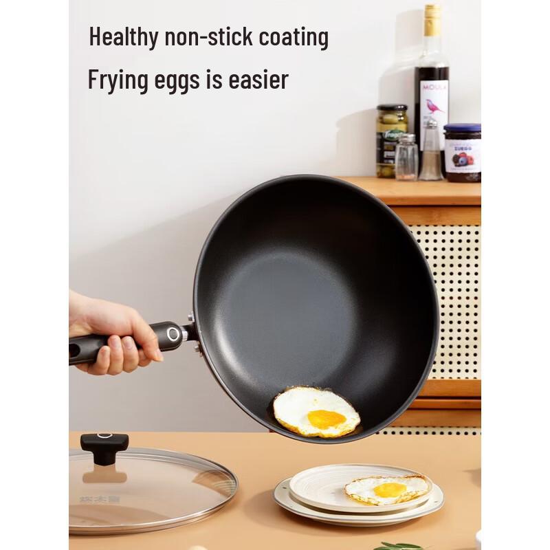 COOKER KING 30cm Non-Stick Flat Bottom Wok