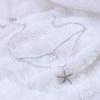 Exquisit Starfish Double Layered Necklace Fashion Silver Color Alloy Shining Chain Choker Necklace Pendant Women Jewelry Gift