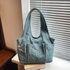 Pleated Multi-Pocket Design Nyl Shoulder Bags for Women Large Capacity Ladies Underarm Tote Lightweight Simple Female Handbags