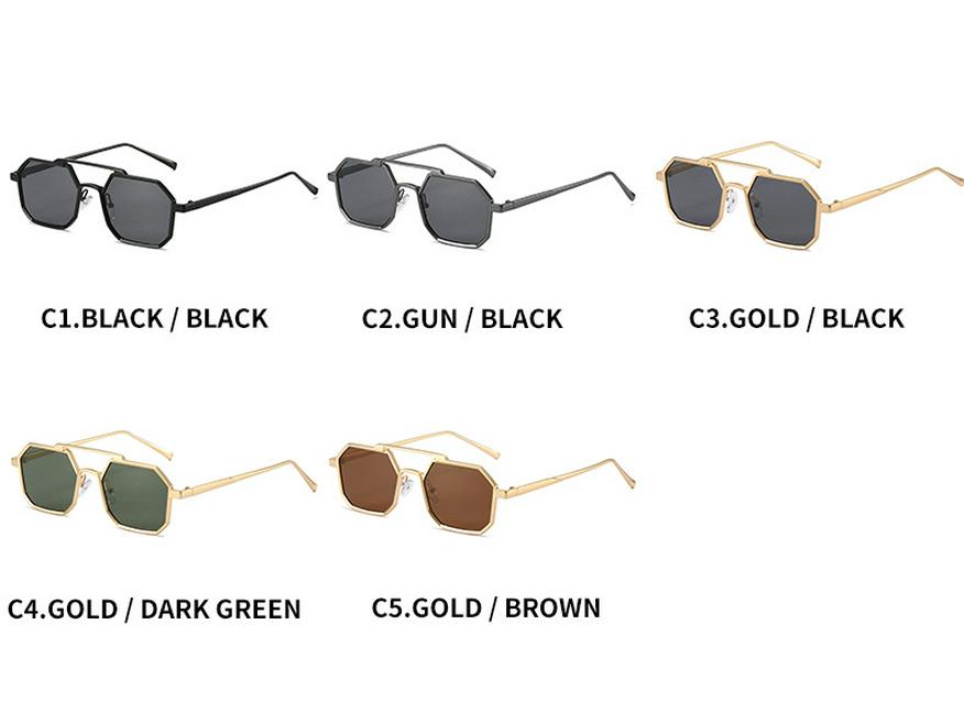 2022 Trending Square Frame Sunglasses: European-American Double Beam Street Style