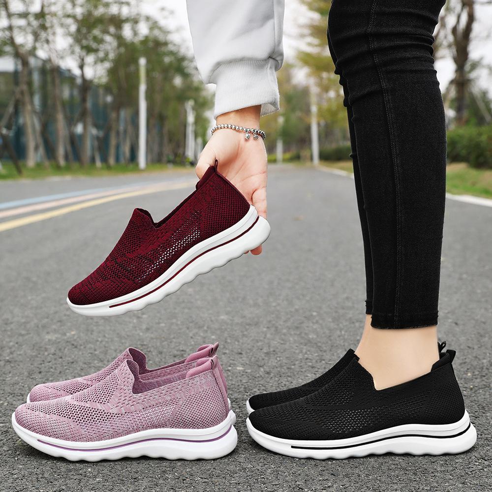 Shoes Women's Versatile New Middle-aged and Elderly Casual Shoes Breathable and Lightweight Soft Sole Not Tired Feet Mother Shoes Elderly Shoes