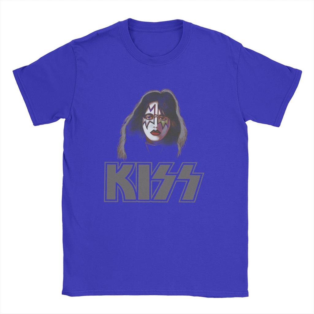 Ace Frehley Spaceman Kiss Band  T Shirt for Men 100% Cotton Funny T-Shirt Round Neck  Tees Short Sleeve Clothes Plus Size