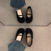 Französische Herbst Mary Jane Schuhe neue Retro Wildleder weiche Sohle mit Rock Doudou Schuhe Ballerinas