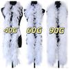 DIY Fluffy White Turkey Feather Boa 40G 60G 90G 2 Meter Chandelle Feathers Shawl Scarf for Carnival Party Dress Clothes Decoration