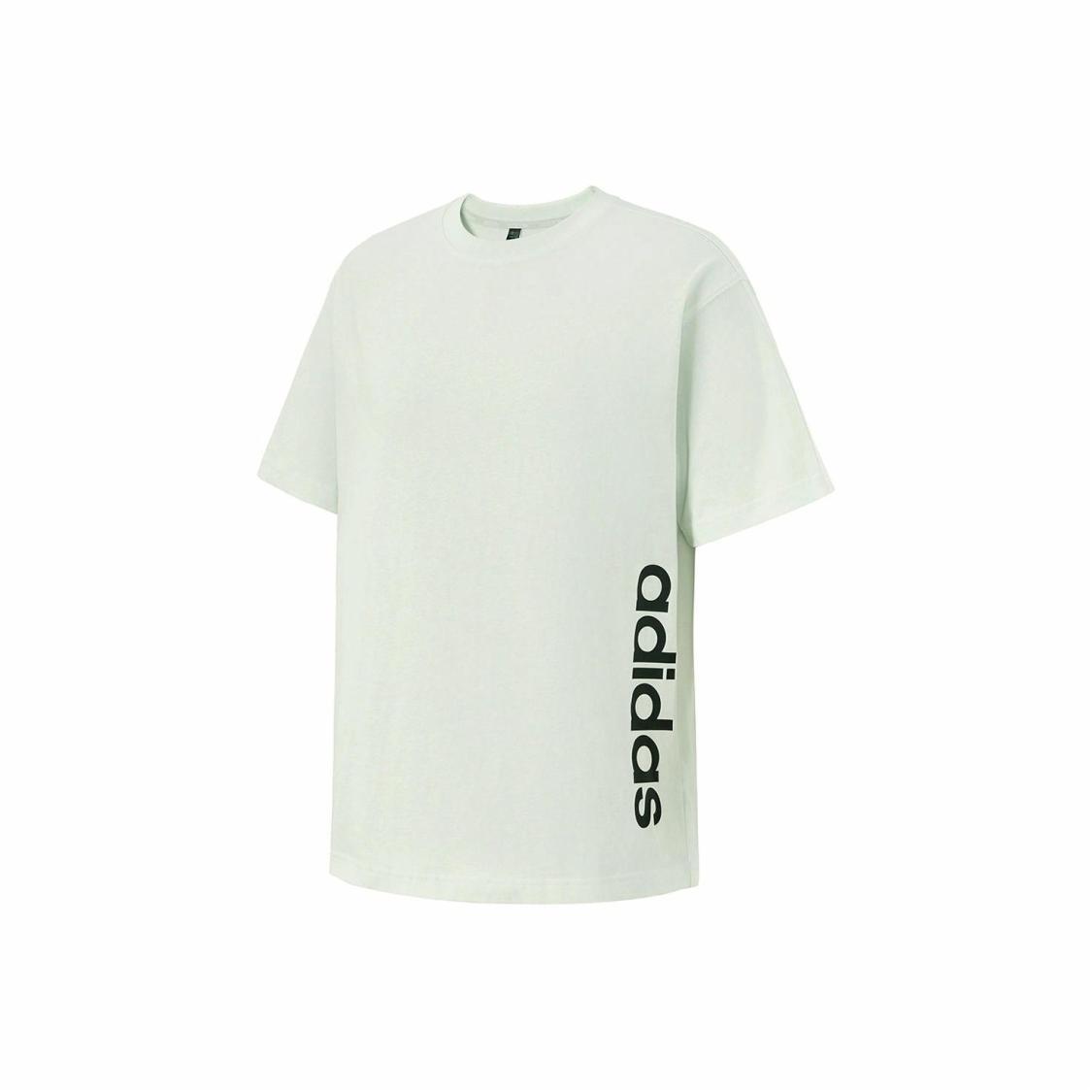 

adidas Pullover Crew Neck Letter Short-Sleeve T-Shirt for Men, Light Green XL