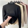 Thicken Velvet Turtleneck Sweater Women Korean Fashion Lined Warm Sueter Knitted Pullover Slim Top Winter Jersey Knitwear Jumper