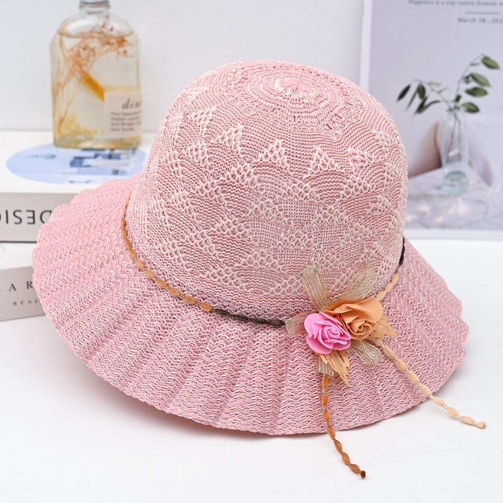 Summer new women's big edge straw hat bow breathable sunscreen sun hat outdoor UV protection sun hat