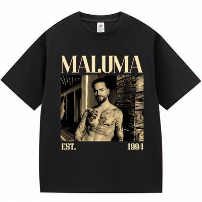 Rapper MALUMA Grafická trička Pánská Hip Hop Vintage Styl Krátký Rukáv Módní Gotické Oversized Bavlněné Tričko Streetwear Pánské