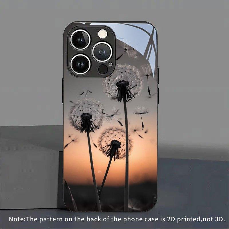 

Чехол из закаленного стекла с одуванчиковым пухом, подходящий для iPhone 17 16 15 14 13 12 11 Pro/Max/Plus, противоударный и защищающий от падений For iPhone 11PROMAX