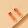 1 Pair Stud Earrings Zipper Shape Plated Jewelry Cartoon Candy Color Ear Studs for