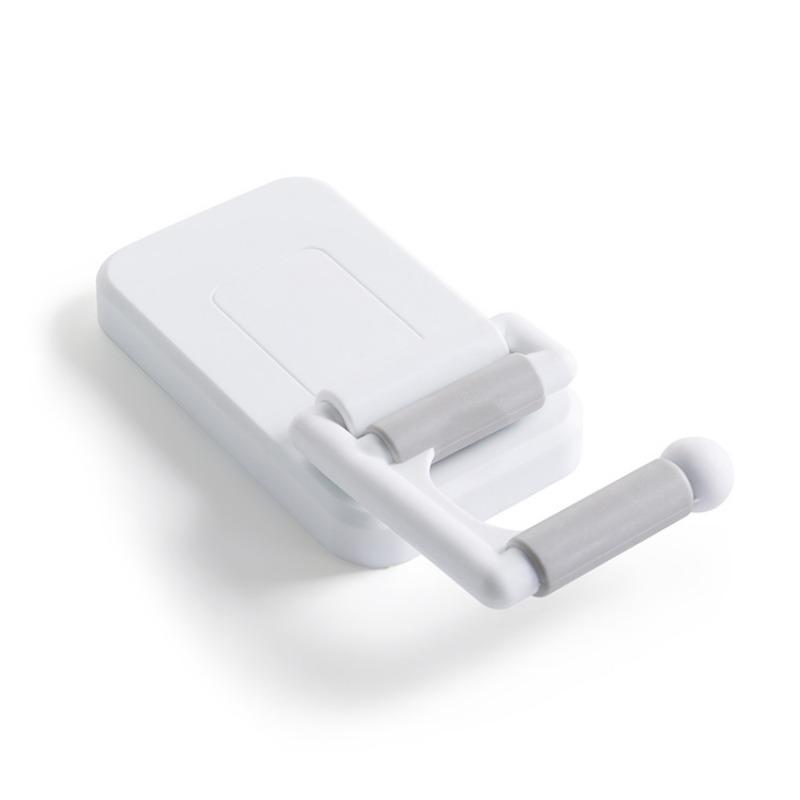 Wall-mounted No-hole Hook Mop Clip Multi-functional Folding White Storage Hook Seamless Mop and Broom