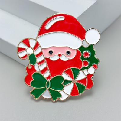 Yousheng Zinc Alloy Santa Claus Brooch Enamel Cartoon Father Christmas Pin Sweater Coat Backpack Decoration Clothing Accessories Festival Holiday Gift