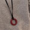 Fashionable Leather Rope Round Pendant Necklace Featuring Sturdy Materials Jewelry Accessory for Fashion Enthusiasts