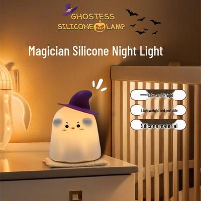 Magician Silicone Night Light - USB Rechargeable, Creative Ornament for Halloween & Christmas