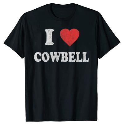 Nowa Koszulka Męska I Love Cowbell Oversize z Nadrukiem Casualowa Koszulka Casualowa z Krótkim Rękawem Vintage Koszulka dla Par
