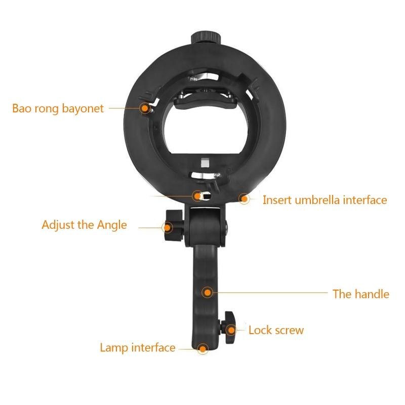 Universal Flash Bracket Mount Adapter with Hand Grip Adjustable for Speedlite Snoots Flash Softbox Photography Umbrella