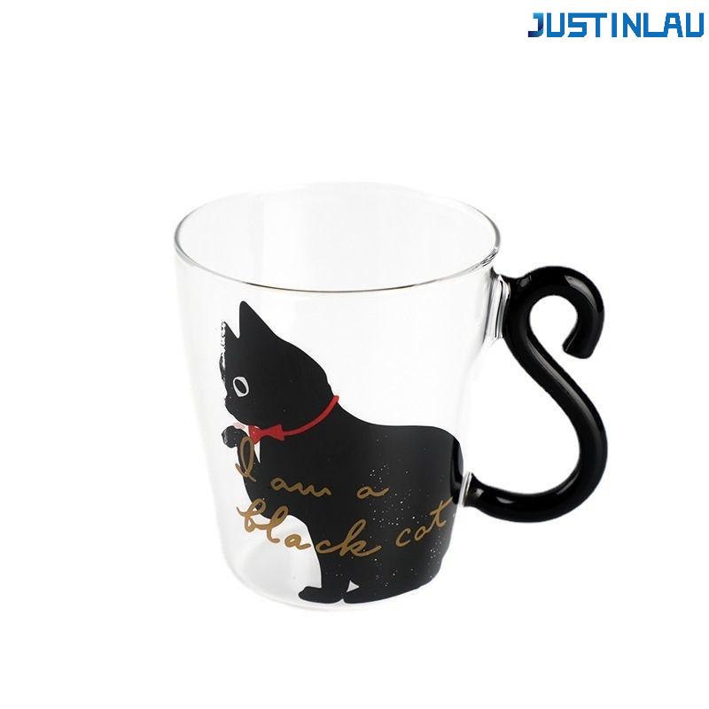 

300ml High Borosilicate Glass Mug Eco-Friendly Cat-shaped Coffee Cup New model beer mugs Suitable for a dinner party 301-400ml чёрный
