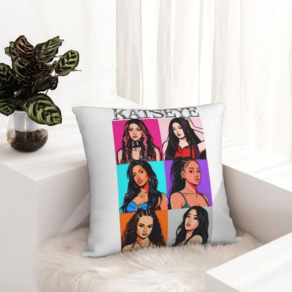 Kpop Katseye Pillowcase Double-sided Printing Polyester Cushion Cover Decoration Throw Pillow Case Cover Home Square 40X40cm