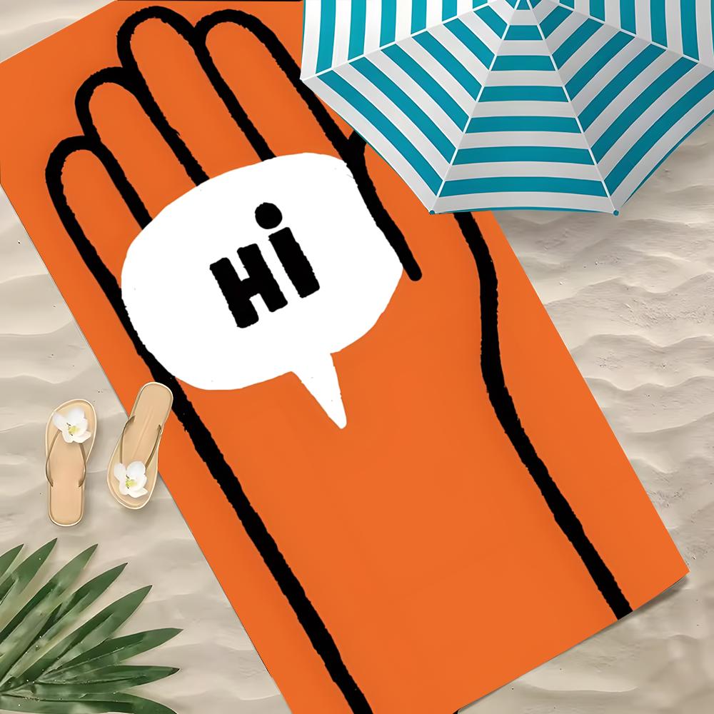 J-Jean Jullien Towel Polyester Beach Towel Quick Dry Sand Free Bath Towel for Summer Pool Travel Vacation