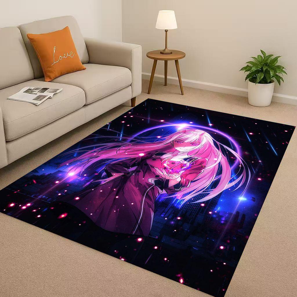 Sexy Girl Zero Two DARLING In The FRANXX Cartoon Living Room Non Slip Area Rug Carpet for Bedroom Sofa,Easy Clean Home Doormat