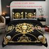 3pcs Black Bedding Set Gothic Style Skull Chain Printed Cozy Soft Duvet Cover King Queen Twin Size Birthday Gift Bedroom Decor