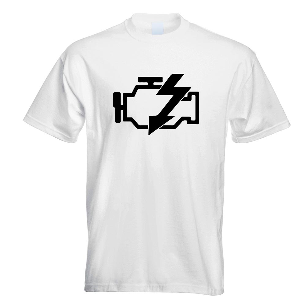 Motorkontrollleuchte Tshirt Motiv Bedruckt Funshirt Design Print