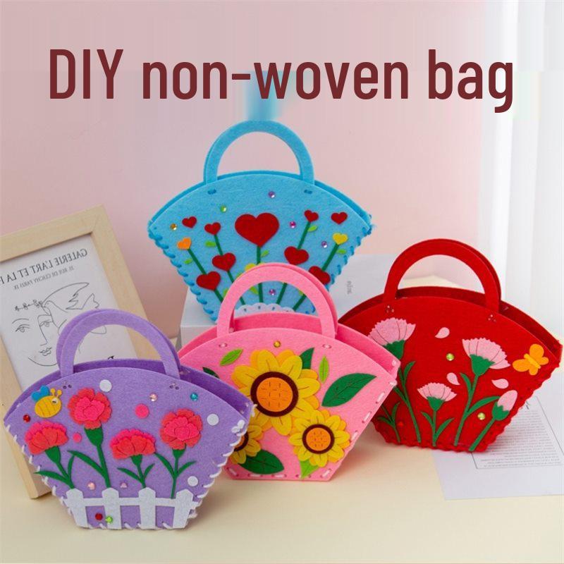 Mother's Day Bouquet Handbag DIY Sewing Kit – Fun Non-woven Fabric Gift for Kids To Make for Mom