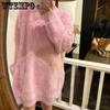Casual Frauen V Neck Verdicken Warme Strick Pullover Herbst Winter Nerz Kaschmir Weiche Damen Lose Mohair Lange Pullover