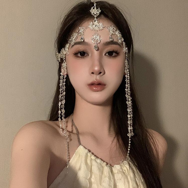 Bohemian Princess Tassel Forehead Pendant - Exotic Ethnic Style Hair Accessory