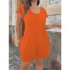 Elegant V-Neck Flounce Sleeve Jumpsuit with Pockets Plus Size Solid Color Summer Jumpsuits & Rompers Casual Chic Outfit