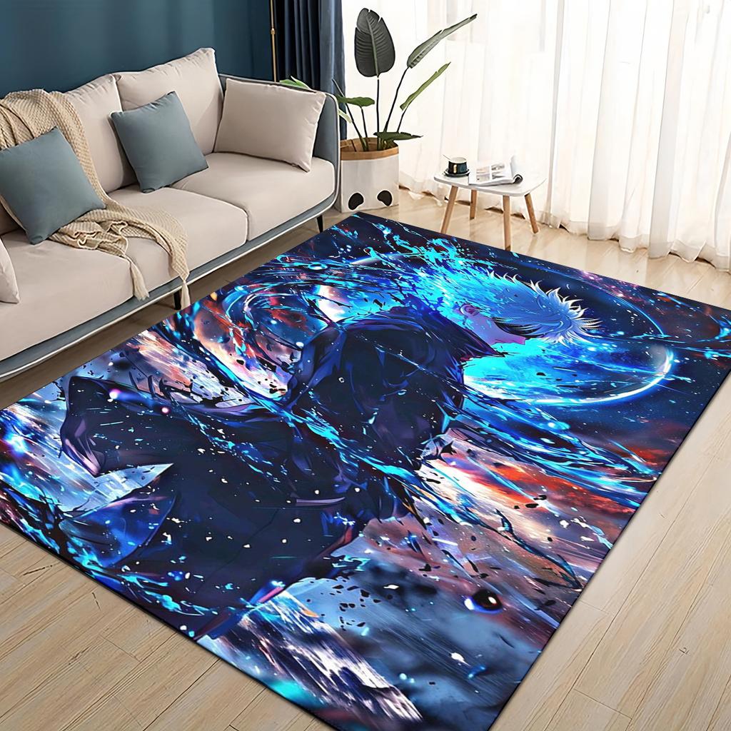 3D Cartoon Jujutsu Kaisen Anime Itadori Yuj Teppich für Wohnzimmer Schlafzimmer Zuhause Sofa Dekoration, Kinder Spiel Rutschfeste Bodenmatte