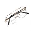 Glasses Half Frame Metal Double Beam Square Glasses Frame Male Saddle Nose Pad Commuting Simple Flat Glasses Female