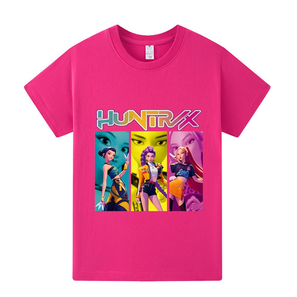 A1236 Kids Boys Girls Kpop Rumi Zoey Mira Print Short Sleeves T-shirt