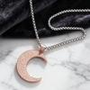 Unique And Sophisticated Design Featuring A Moon Pendant Necklace With Text Suitable For Both Men