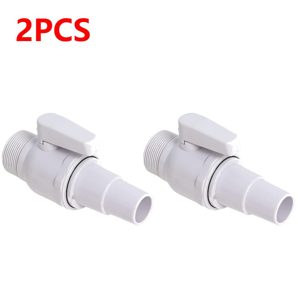 1-5X 2-Way Ball Valve Pool Pump Valve Maximum 50 PSI Pressure Rating Water Flow Regulation Pool Valve for Home Backyard Plunge