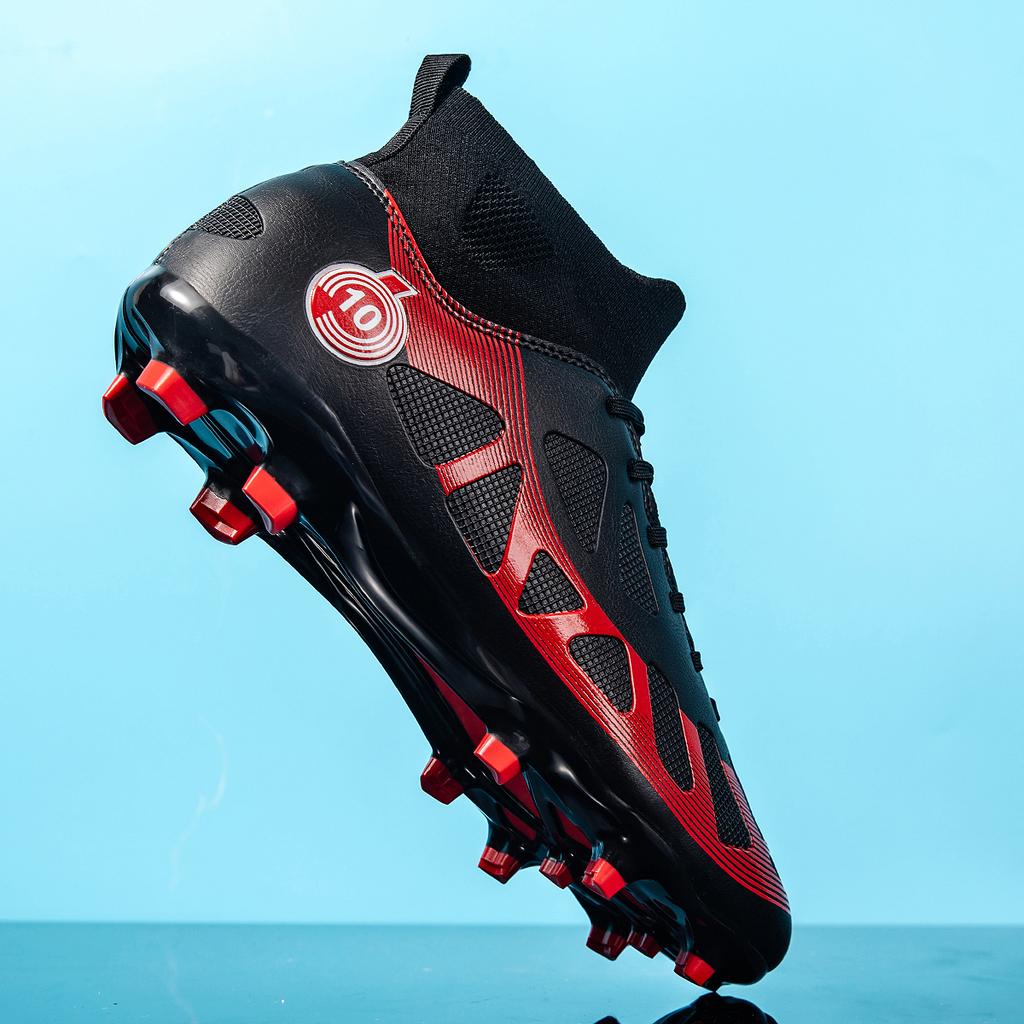 Professional Soccer Shoes Men Outdoor High-Top Sports Football Boots Boots Ag/Fg Long Spikes Artificial Grass Training Match Spi